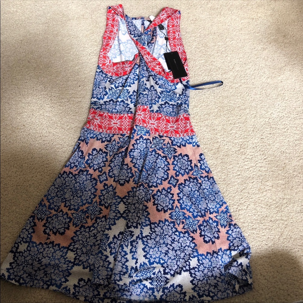 bcbgmaxazria summertime dress , blue and red